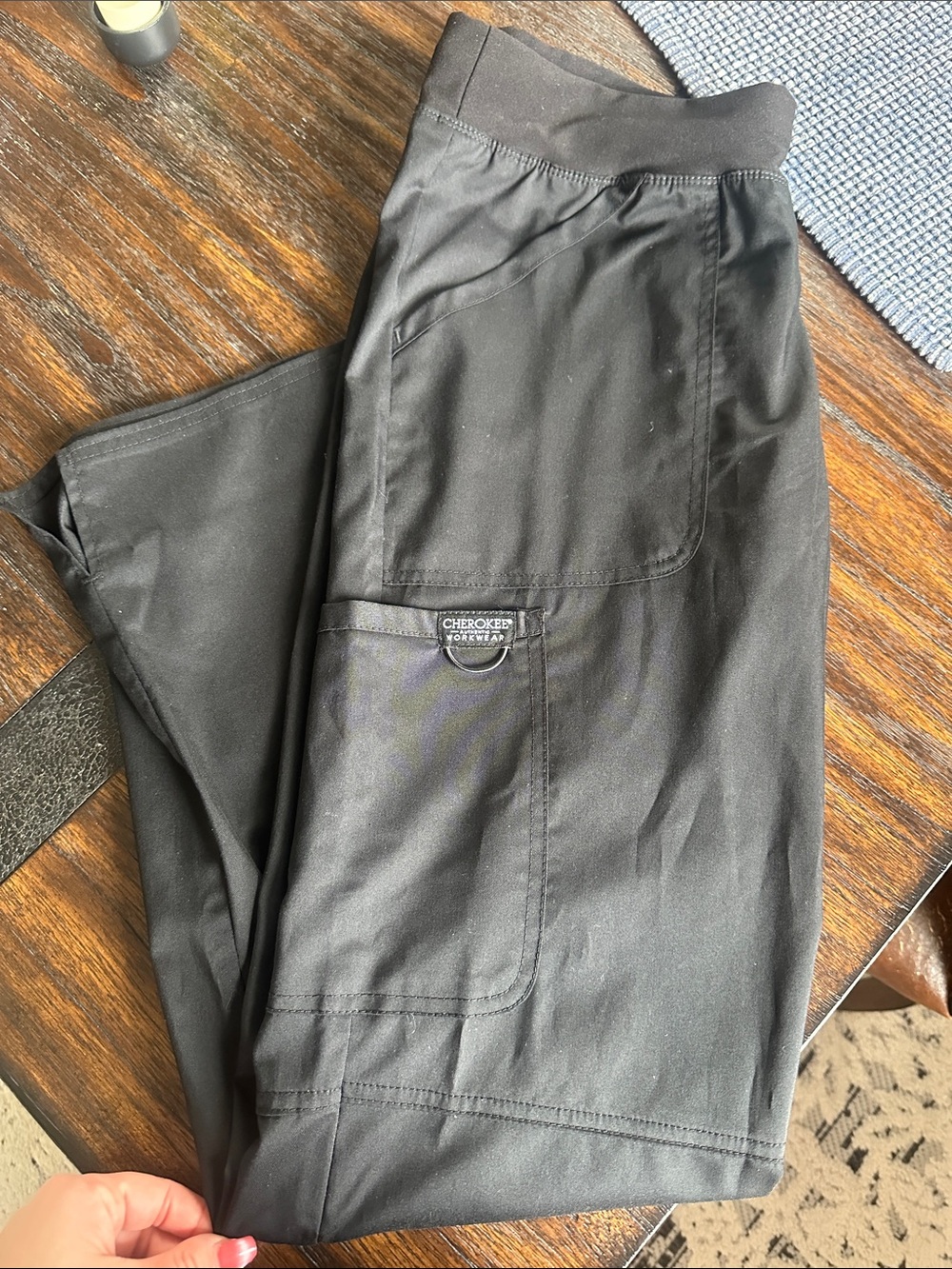 Cherokee Black Cargo Scrub Pants style WW110